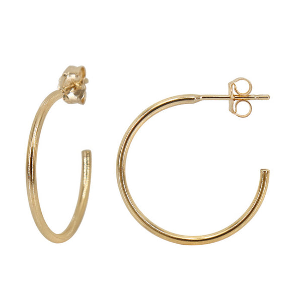 14KGF Hoop Post Earrings