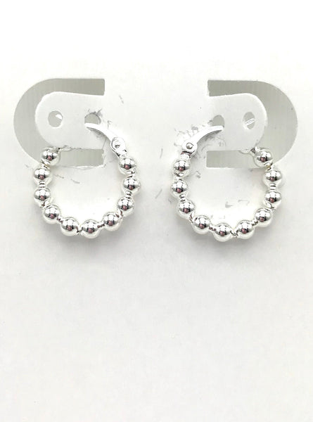 Silver Ball Hoop Small