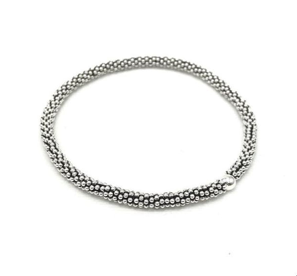Daisy Spacer Bead Oxidized Bracelet