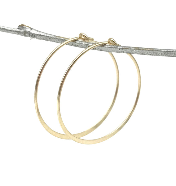 14KGF Flat Wire Hoops