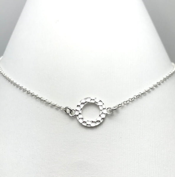 Hammered Flat Round Necklace