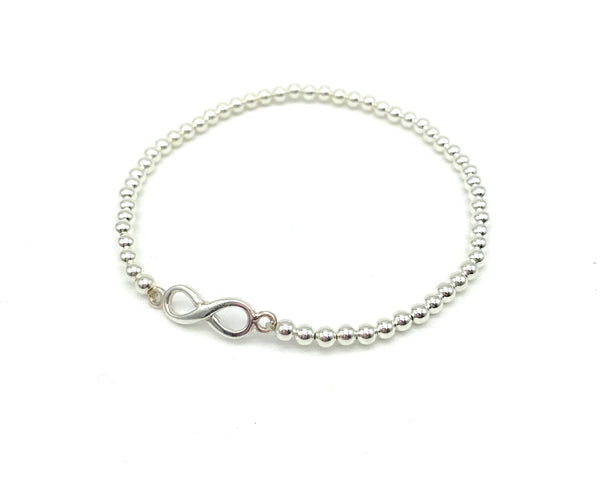 3 mm ball and Infinity Charm EMILY Bracelet