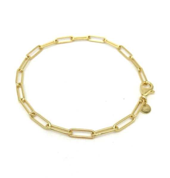 Large link paper clip chain bracelet