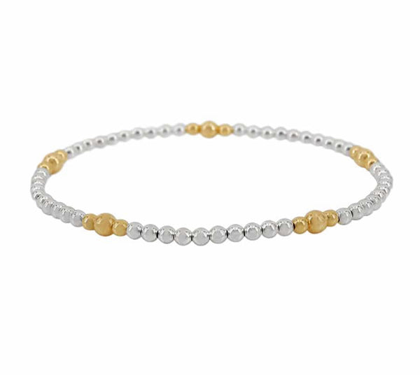 3/4 mm Gold Filled and  Silver Ball Bracelet