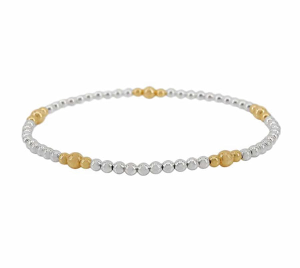 3/4 mm Gold Filled and  Silver Ball Bracelet