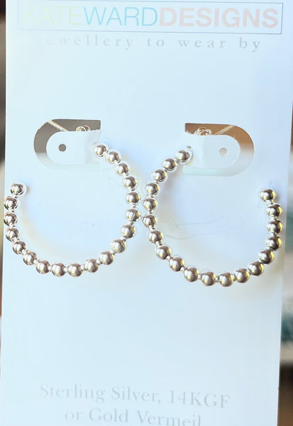 Silver Ball Hoop Large
