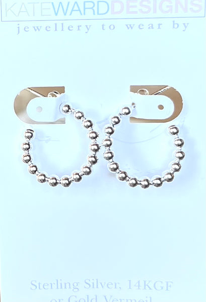 Silver Ball Hoop Medium