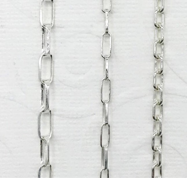 Large rectangular link, Thin rectangular link and Cable Link Chains