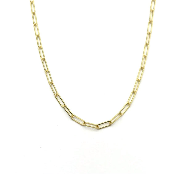 10Kt Gold Fine Paperclip Chain