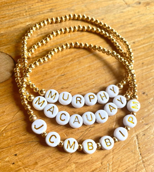 Letter Bead Necklace - Etsy