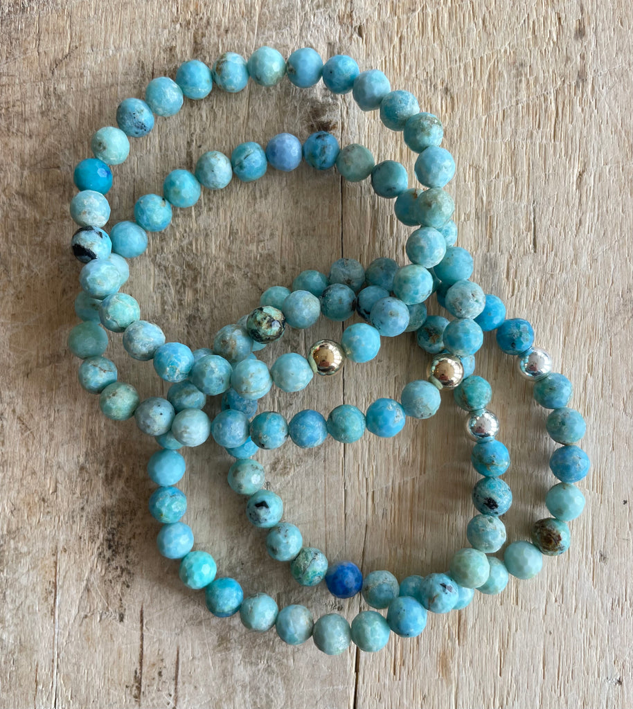 Turquoise and 14Kt GF ball bracelet