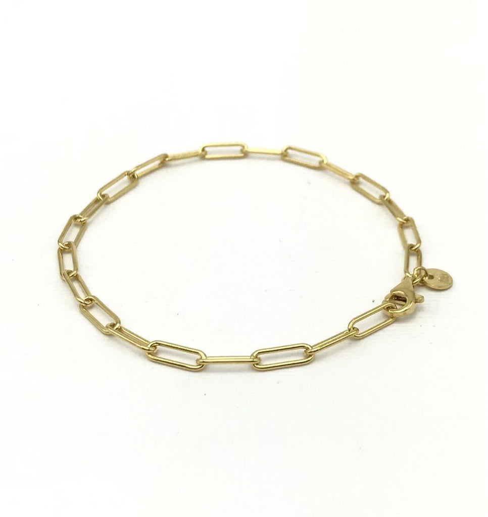 Small link paperclip chain bracelet
