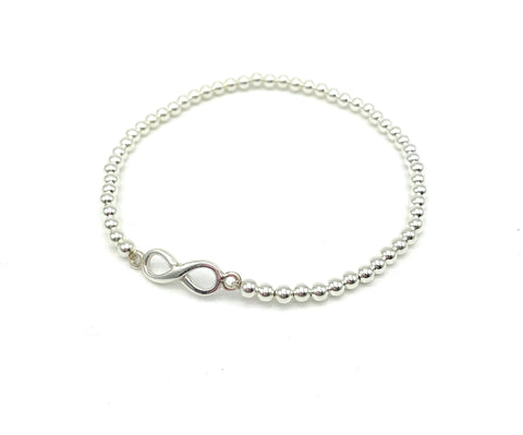 3 mm ball and Infinity Charm bracelet