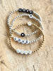 HELEN 4 mm Sterling silver letter bead bracelet