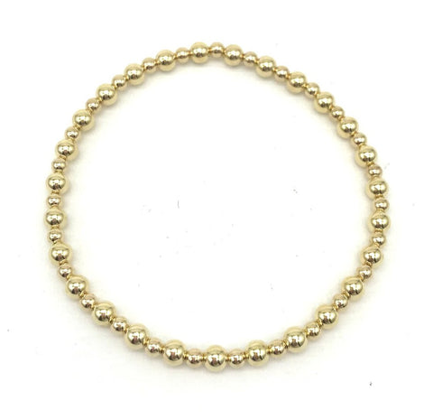 3/4 mm Gold Filled Ball Bracelet
