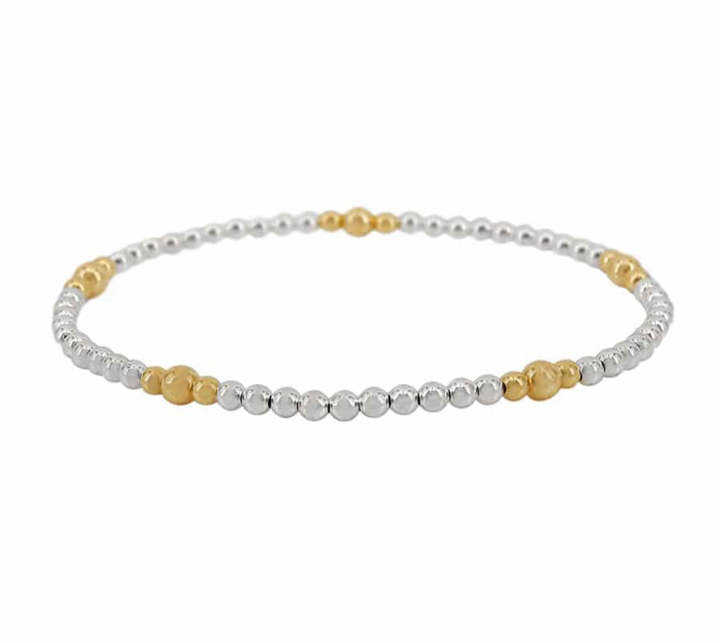 3/4 mm Gold Filled and  Silver Ball Bracelet