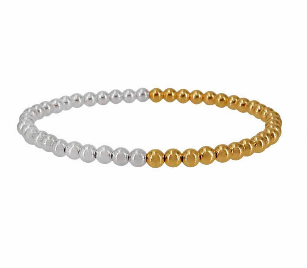 3 mm Gold Filled and Silver Ball Bracelet #2