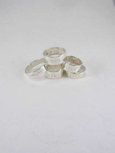Personalized Hand-stamped Silver Rings